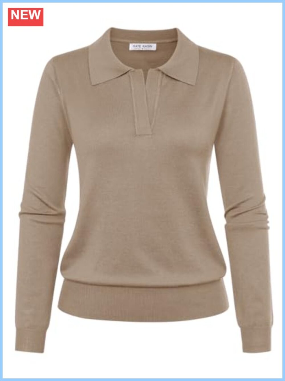Women's Long Sleeve V-Neck Ribbed Knit Pullover Sweater Blouse Top
